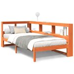vidaXL Lit bibliothèque sans matelas cire marron 90x200 cm pin massif