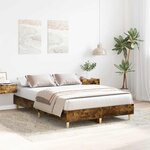 vidaXL Cadre de lit sans matelas chêne fumé 140x190 cm bois ingénierie
