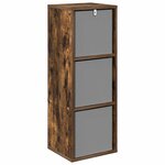 vidaXL Buffet avec tiroir Chêne fumé 30 5 x 27 x 84 5 cm