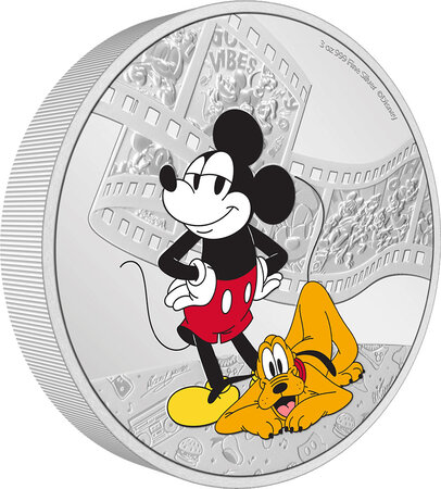 Pièce de monnaie en Argent 10 Dollars g 93.3 (3 oz) Millésime 2023 Mickey and Friends MICKEY AND PLUTO