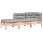 vidaXL Canapé de jardin avec coussins et repose-pied 2 places