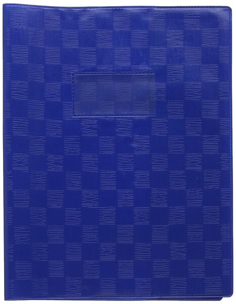 Protège-cahier Madras PVC 22/100e Avec Rabat Marque page 17x22 bleu CALLIGRAPHE