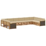vidaXL Ensembles de canapés avec coussin 10 Pièces Bois d'Acacia Massif