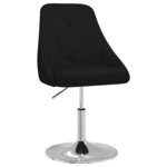 vidaXL Chaise pivotante de salle à manger Noir Tissu