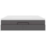 VidaXL Cadre de lit ottoman avec matelas gris 160x200 cm similicuir