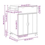 vidaXL Chariot de cuisine OTTA 59x45x80 cm bois massif de pin