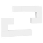 vidaXL Ensemble de meubles TV 8 Pièces Blanc Bois d'ingénierie