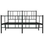 vidaXL Cadre de lit métal sans matelas avec pied de lit noir 140x190cm