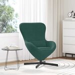 vidaXL Fauteuil œuf Vert foncé Velours