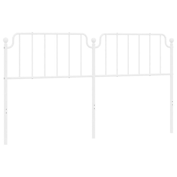 vidaXL Tête de lit métal blanc 180 cm