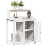 vidaXL Table de rempotage avec étagères blanc bois massif de pin