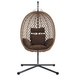 vidaXL Chaise suspendue Café 104 x 100 x 191 cm polyrotin