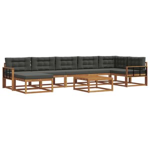 vidaXL Ensemble de canapés d'extérieur 8 Pièces Naturel et Anthracite