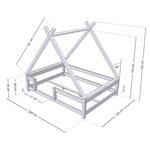 Lit cabane enfant TAHUKA 120 x 200 bleu clair