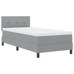 vidaXL Lit box spring avec matelas et lumière LED gris clair 100x200 cm en tissu