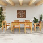 vidaXL Ensemble de salle à manger pour jardin 7 Pièces Marron