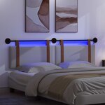 vidaXL Tête de lit suspendue Avec lumière LED Blanc PU antique