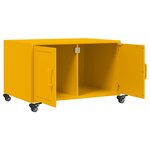 vidaXL Table basse jaune moutarde 68x50x43 5 cm acier laminé à froid