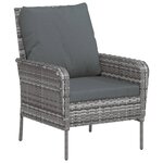 vidaXL Chaise de jardin avec tabouret gris résine tressée