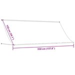 vidaXL Auvent rétractable crème 350x150 m tissu et acier