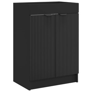 vidaXL Armoire sous évier de salle de bain Noir 56 x 37 5 x 81 cm