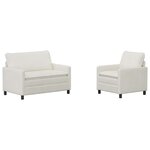 vidaXL Ensemble de Canapés 2 pc Crème Polyester