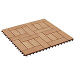 vidaXL Carreau de terrasse 11 Pièces WPC 30 x 30 cm 1 m² Couleur Teck