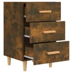vidaXL Table de chevet chêne fumé 40x40x66 cm bois d'ingénierie