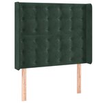 vidaXL Tête de lit avec oreilles Vert foncé 83x16x118/128 cm Velours