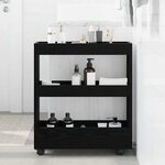 vidaXL Chariot de Rangement Étroit Chêne noir 60 x 18 x 70 cm