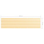 Vidaxl écran de balcon blanc et jaune 75x300 cm tissu oxford