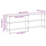 vidaXL Table console chêne artisanal 200 x 29 x 75 cm