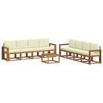 vidaXL Ensemble de canapés d'extérieur 9 pc Naturel et Crème