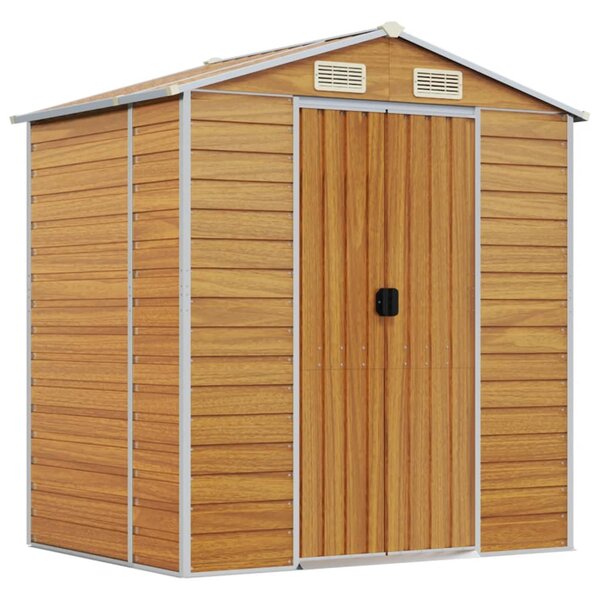 vidaXL Abri de jardin marron clair 191x130x198 cm acier galvanisé