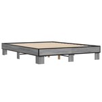 vidaXL Cadre de lit sonoma gris 150x200 cm bois d'ingénierie et métal