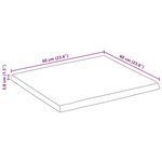 vidaXL Dessus de table 60x60x3 8 cm bord vivant bois massif manguier