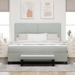 vidaXL Lit à ressorts avec matelas Gris clair 180 x 200 cm Velours