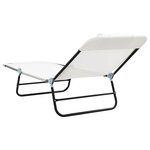 vidaXL Chaise longue pliante 2 Pièces Crème 182 x 55 x 85 5 cm Textilène