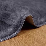 vidaXL Tapis en Peau de Mouton Synthétique Anthracite 100 x 100 cm
