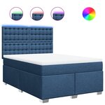 vidaXL Sommier à lattes de lit avec matelas Bleu 140x190 cm Tissu