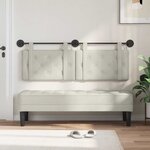 vidaXL Tête de lit suspendue Avec lumière LED Crème Velours
