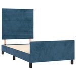 vidaXL Cadre de lit avec tête de lit Bleu foncé 90x190 cm Velours