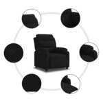 vidaXL Fauteuil inclinable noir velours