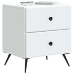 vidaXL Cabinet de chevet Blanc 43 x 34 5 x 47 5 cm Bois d'ingénierie