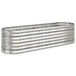 vidaXL Lit surélevé de jardin Acier enduit de poudre Argenté