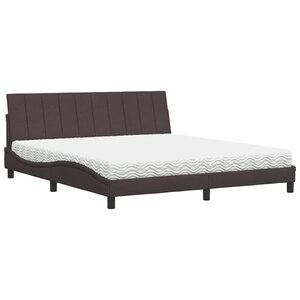 vidaXL Lit avec matelas Hanko marron foncé 180x200 cm tissu