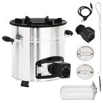 vidaXL Poêle à bois avec ventilateur USB Argenté 35 5x26x28 cm Inox