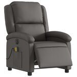 vidaXL Fauteuil inclinable électrique gris cuir véritable