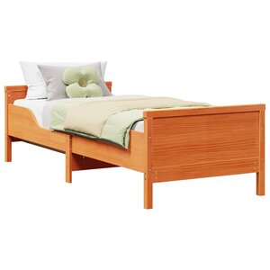 vidaXL Cadre de lit Brun cire 80 x 200 cm Bois d'ingénierie