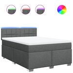 vidaXL Sommier à lattes de lit avec matelas Gris foncé 140x200cm Tissu